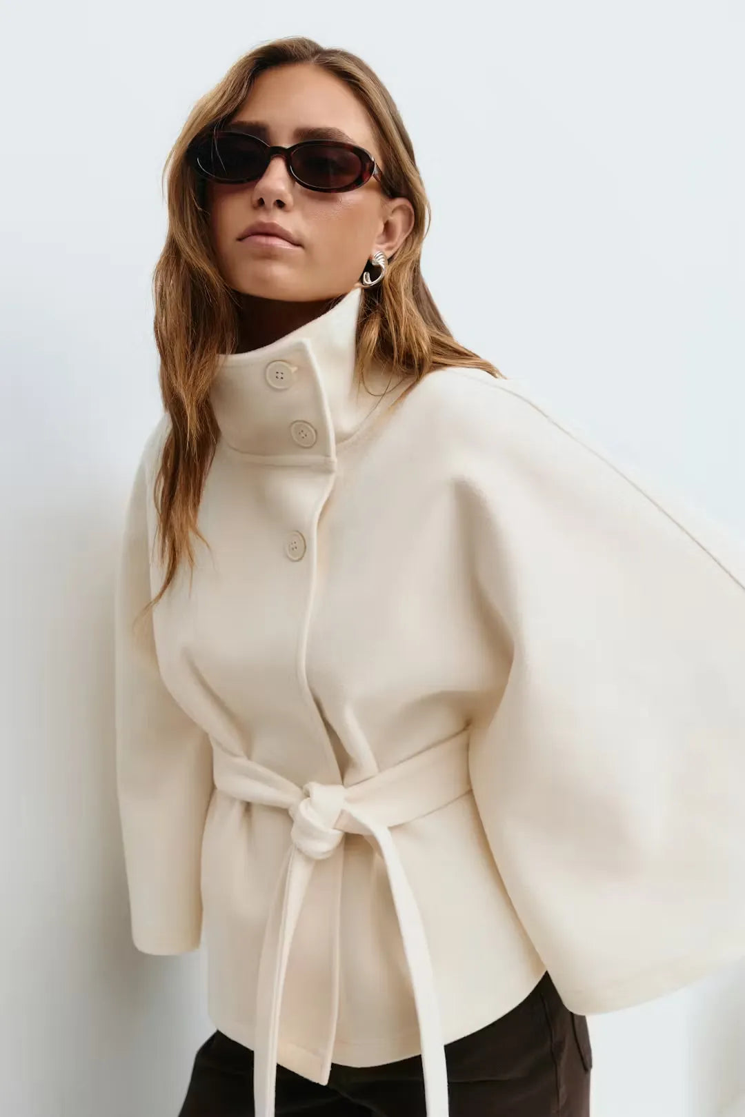 Elsie | Belt Cape Jacket