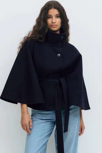 Elsie | Belt Cape Jacket