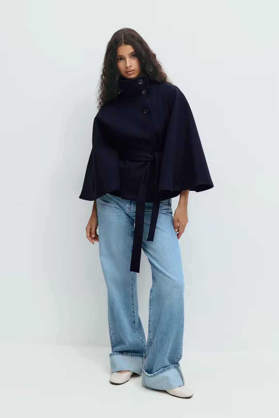 Elsie | Belt Cape Jacket